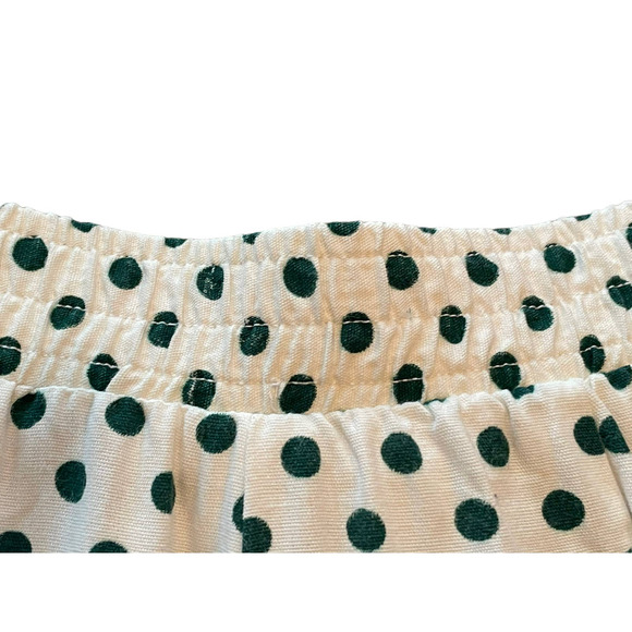 Country Set Womens Polka Dot Shorts White Green High Waisted Button Zip 23W XXS - Picture 5 of 8